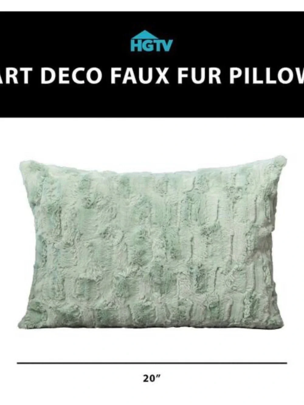 Set of 2 HGTV Art Deco Faux Fur Pillow - Sage Green